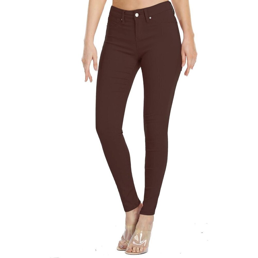 Womens Skinny Jeans Mid-Rise Denim Pants Zipper Pocket Comfortable Stretch